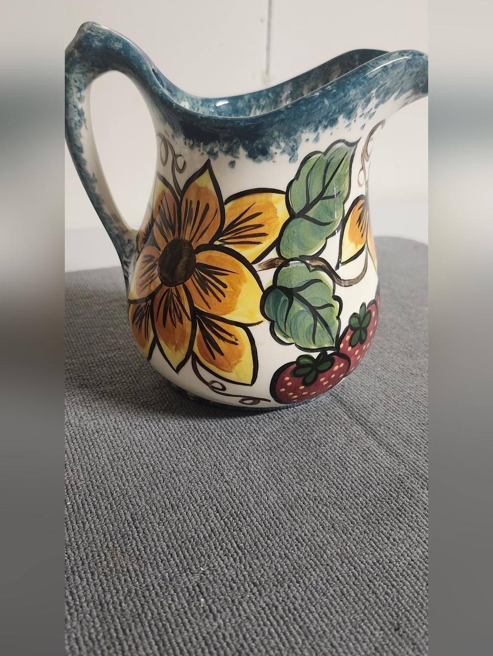 Decorative Sunflower Ceramic Pitcher - Unbranded
